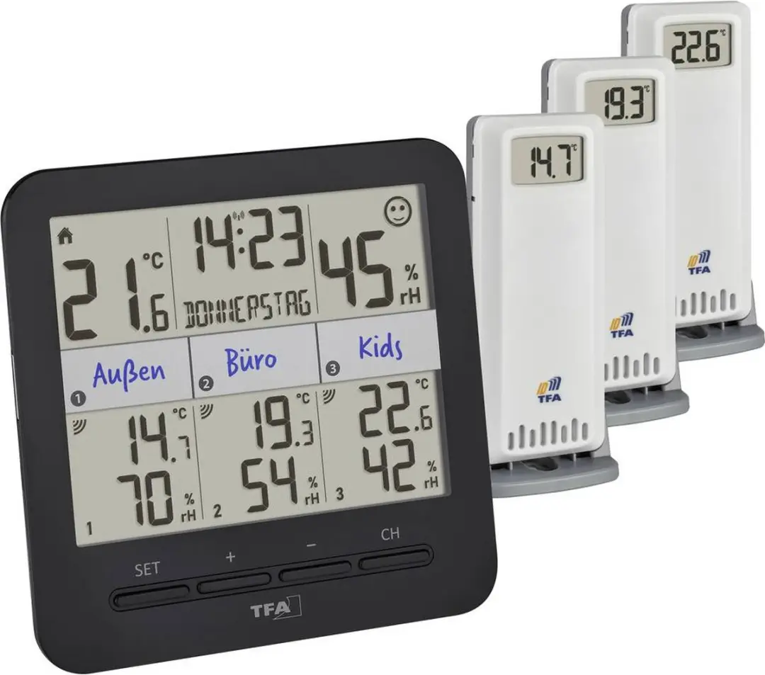 TFA Dostmann Klima@Home 2 30.3075.01 Draadloze Thermo-Hygrometer