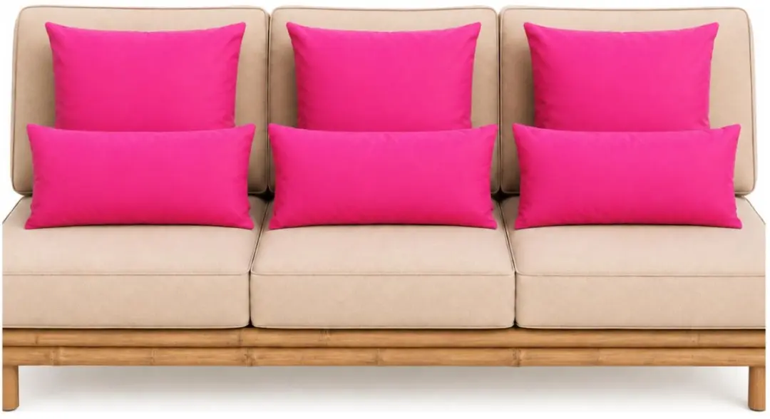 Anna's Collection Bank/Tuin Kussensset 6-delig - Fuchsia - 2 Formaten - afbeelding 6 van 6