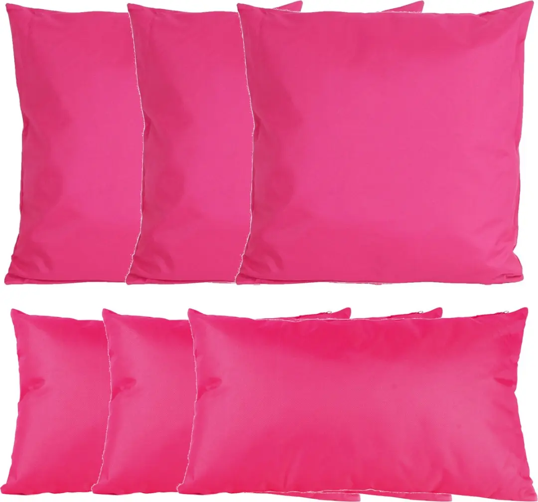Anna's Collection Bank/Tuin Kussensset 6-delig - Fuchsia - 2 Formaten