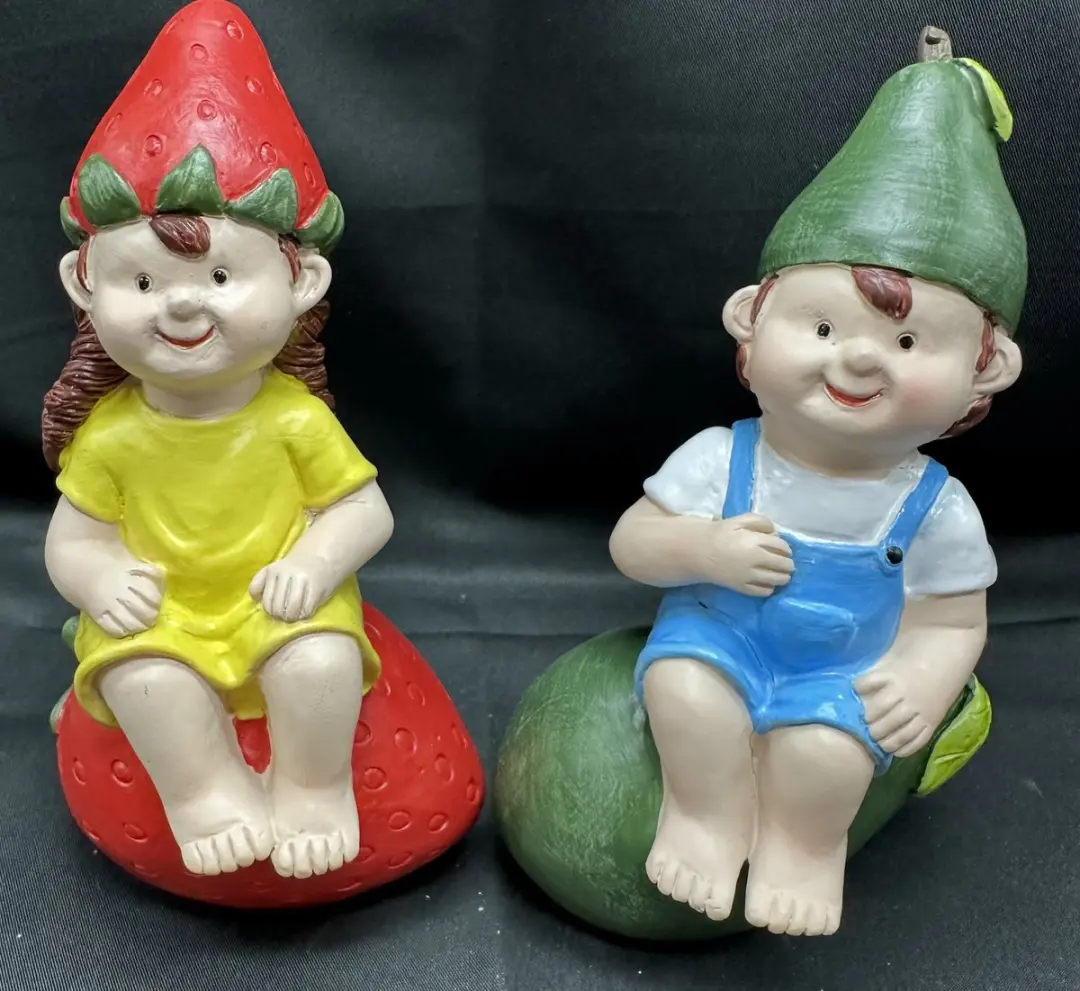 Impuls Tuinbeeldjes Meisje op Aardbei & Jongen op Peer