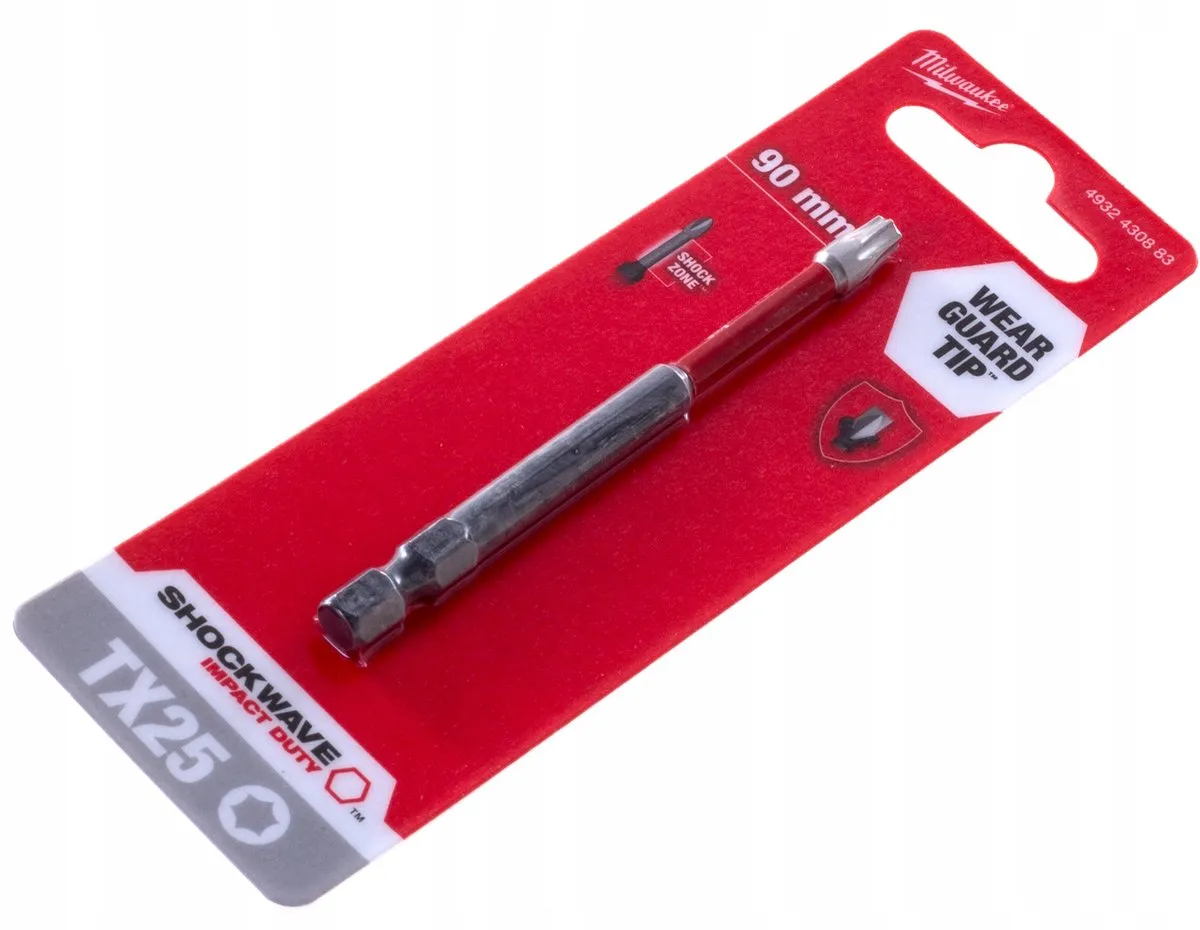 Milwaukee Shockwave TX25 Torx-bit 90mm - Metaal