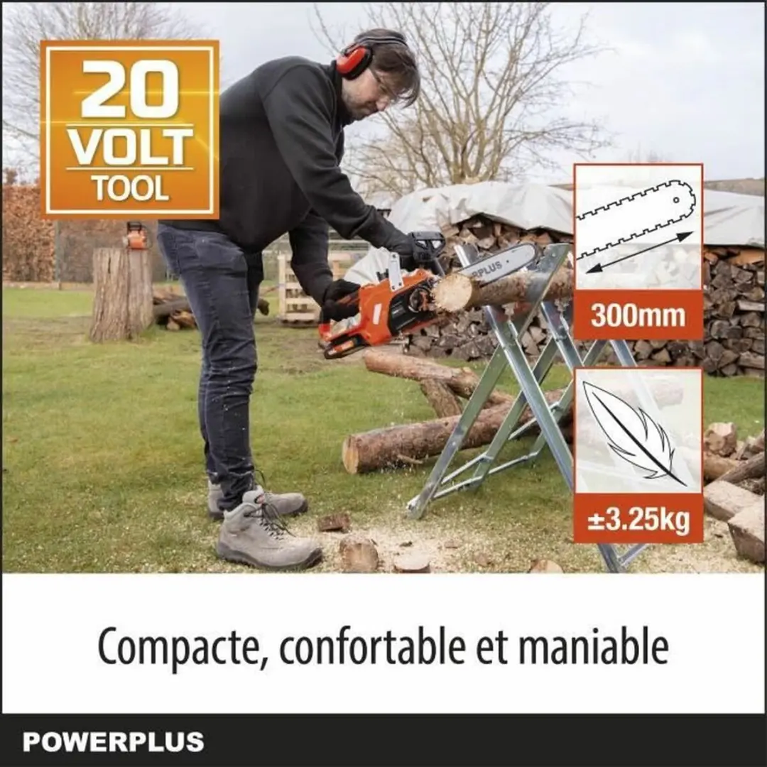 Powerplus Dual Power POWDPG7570 Accu-kettingzaag 20V - 30cm zaagblad - afbeelding 6 van 6