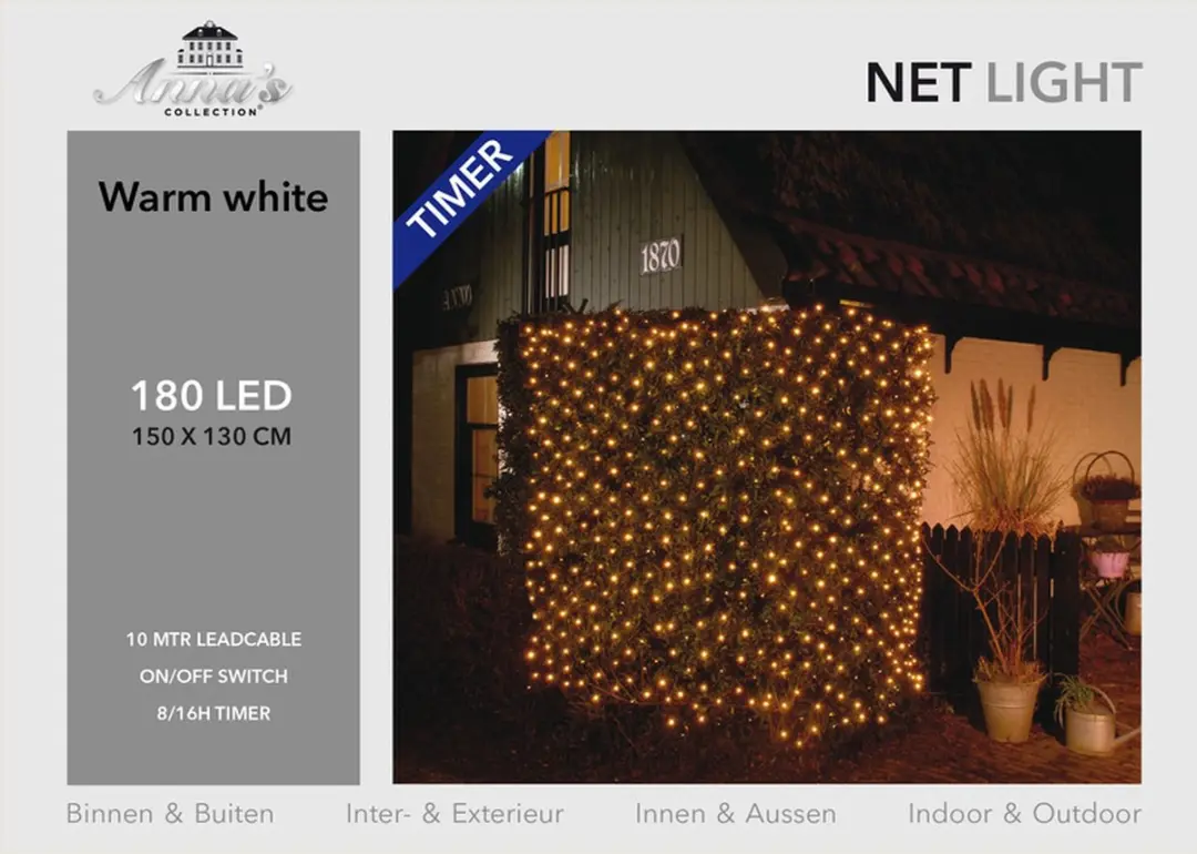 Anna's Collection Boomverlichting Lichtnet 2x180 Warm Wit 150x130cm