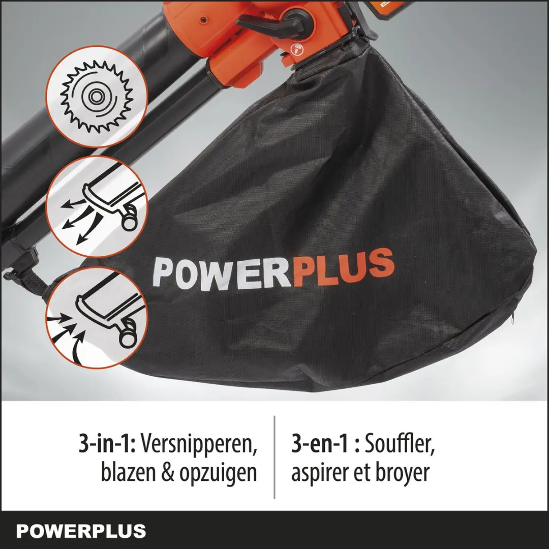 Powerplus Dual Power POWDPG75270 Accu-bladblazer 3-in-1 - 210 km/h - 45L