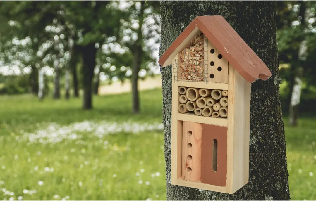 Decoris Insectenhotel Bamboe - 9x16x26cm - Terracotta bruin