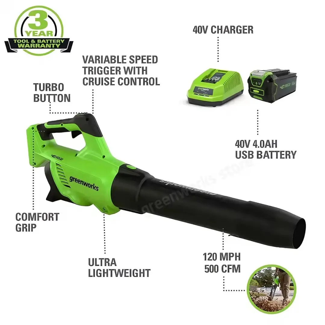 Greenworks BL24L00 Bladblazer 24V - 450 CFM - 4.0Ah Accu