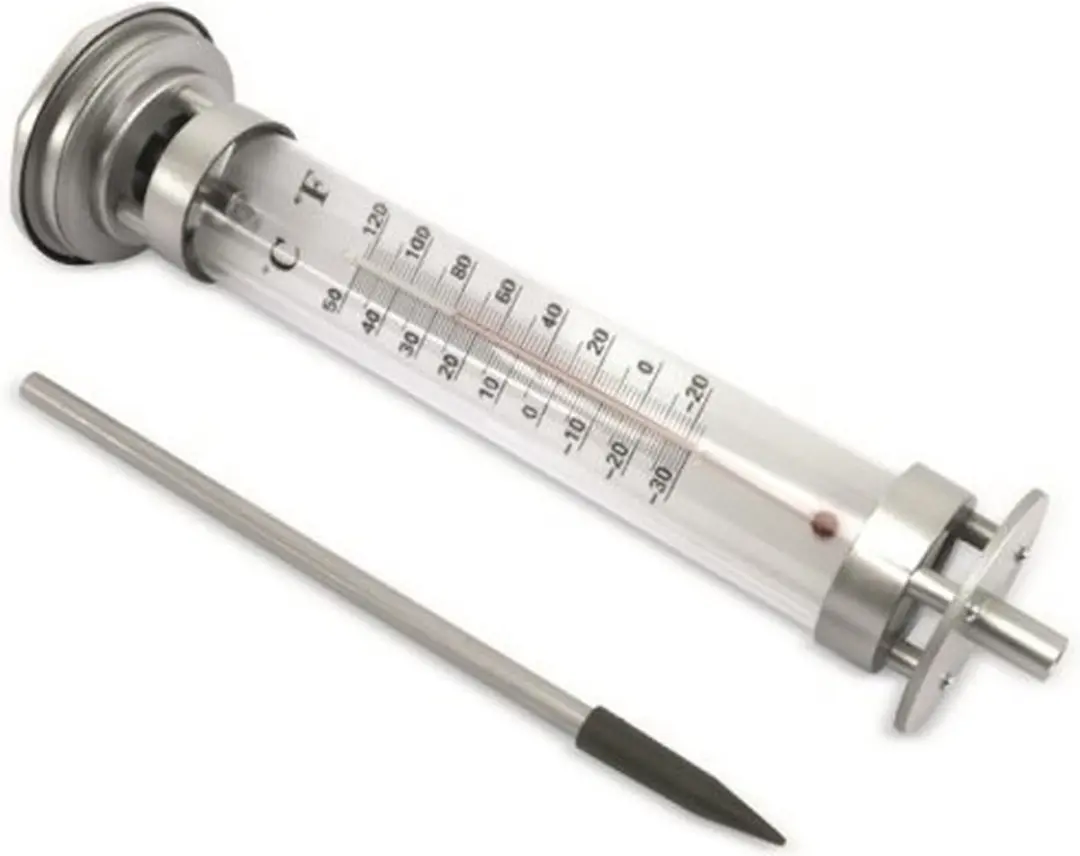Grundig Solar Tuinlamp 1 LED - Thermometer - Aluminium