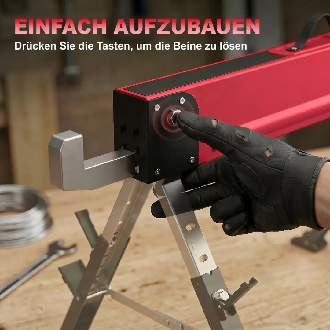 Homcom Zaagbokken Metaal 116L x 64B x 64-81Hcm - 1160 kg - Rood