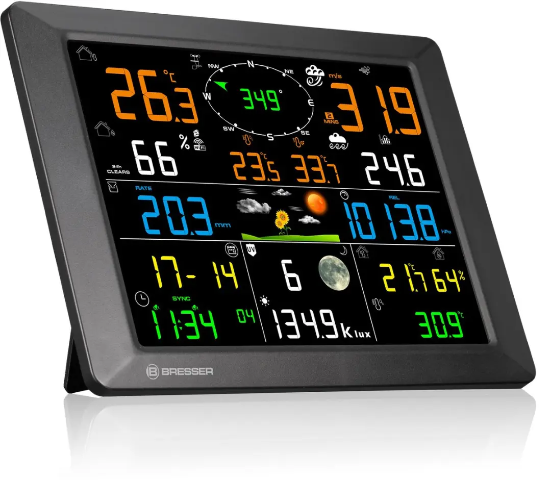 Bresser Terral LoRa Profi Weerstation 7-in-1 - Zwart