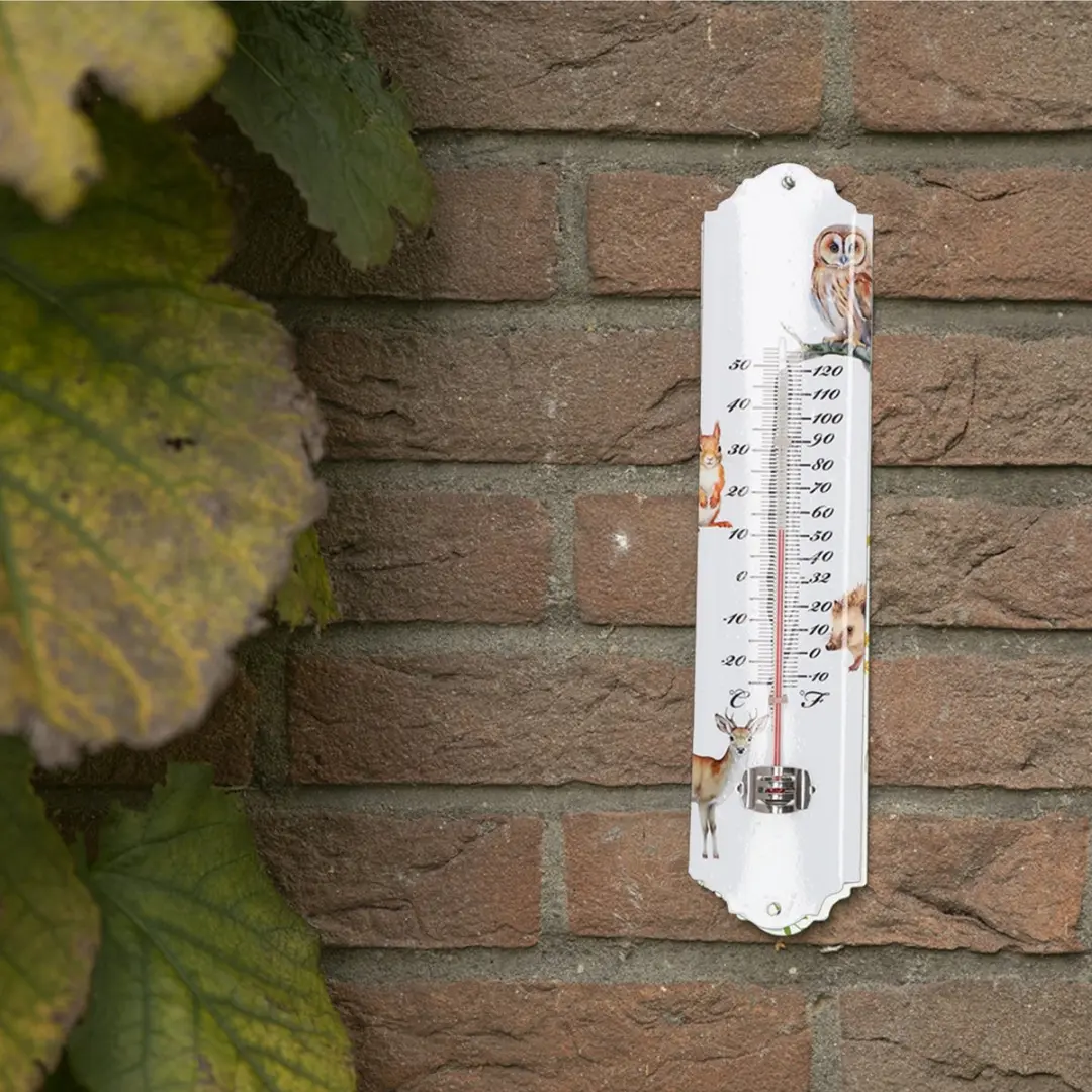 Esschert Design Thermometer Bosdierenprint 30x7cm