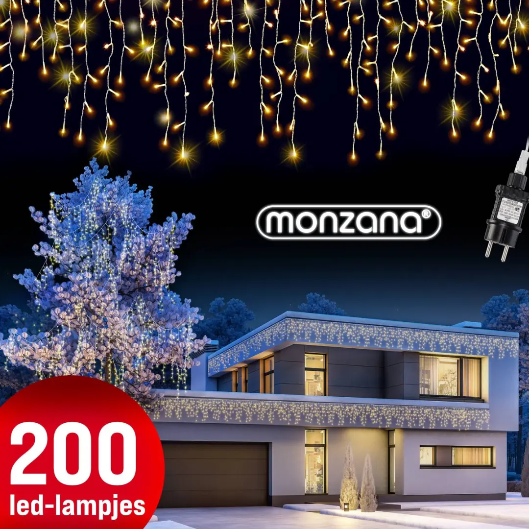 Monzana Lichtsnoer 200 LED Warm Wit - 10m