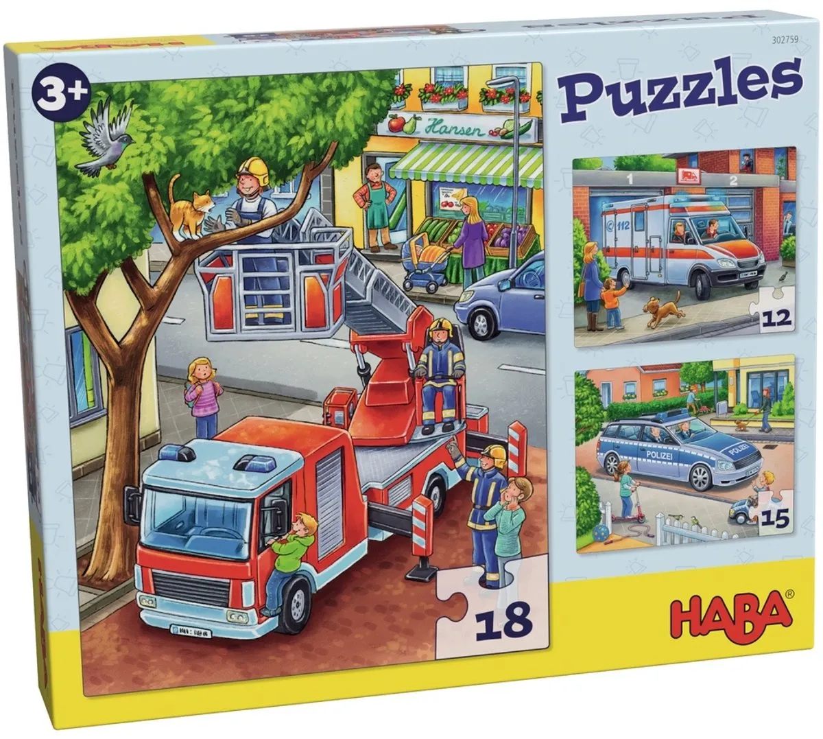 Haba Puzzel Politie & Hulpverlening 12/15/18 Stuks - Multicolor