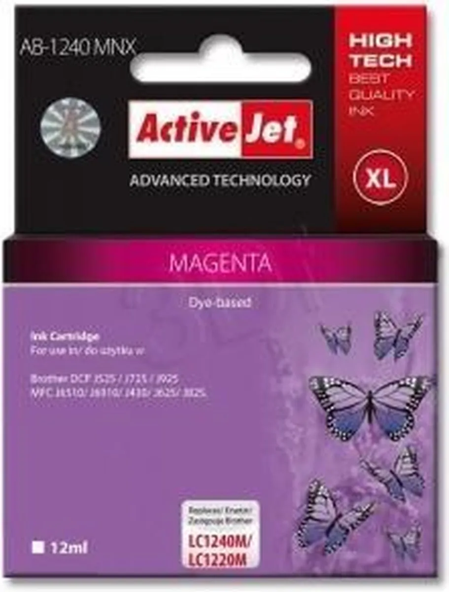 Brother Activejet AB-1240MNX Magenta XL Inktcartridge - 20ml