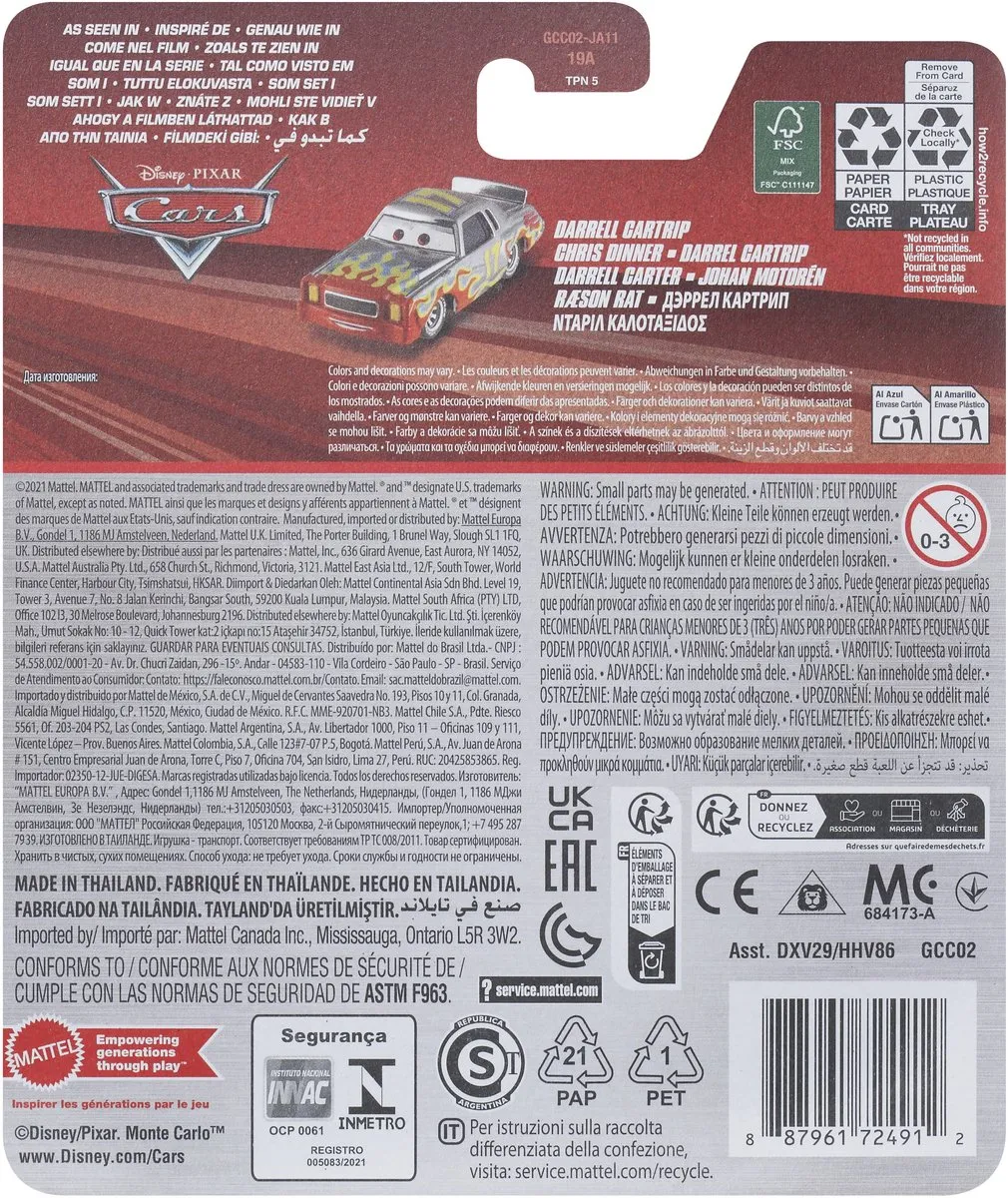 Mattel Disney Pixar Cars Darrell Cartrip Voertuig - Groen