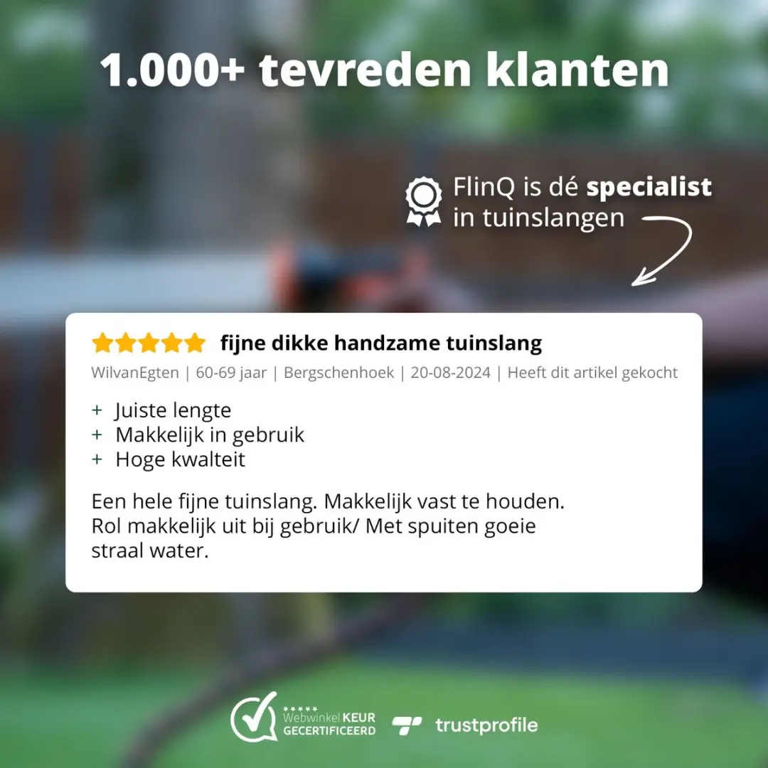 FlinQ Flexibele Uitrekbare Tuinslang 10m - Zwart/Oranje - afbeelding 6 van 6