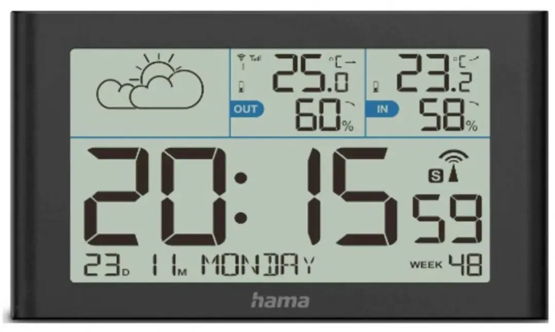 Hama Sylt Draadloos Weerstation - Zwart