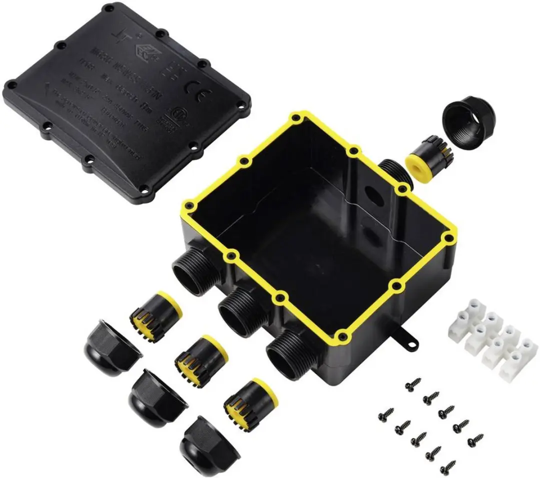 Tru Components TC-14745292 Waterdichte Connector - 4 Ingangen 0,5-4,0 mm² - Zwart
