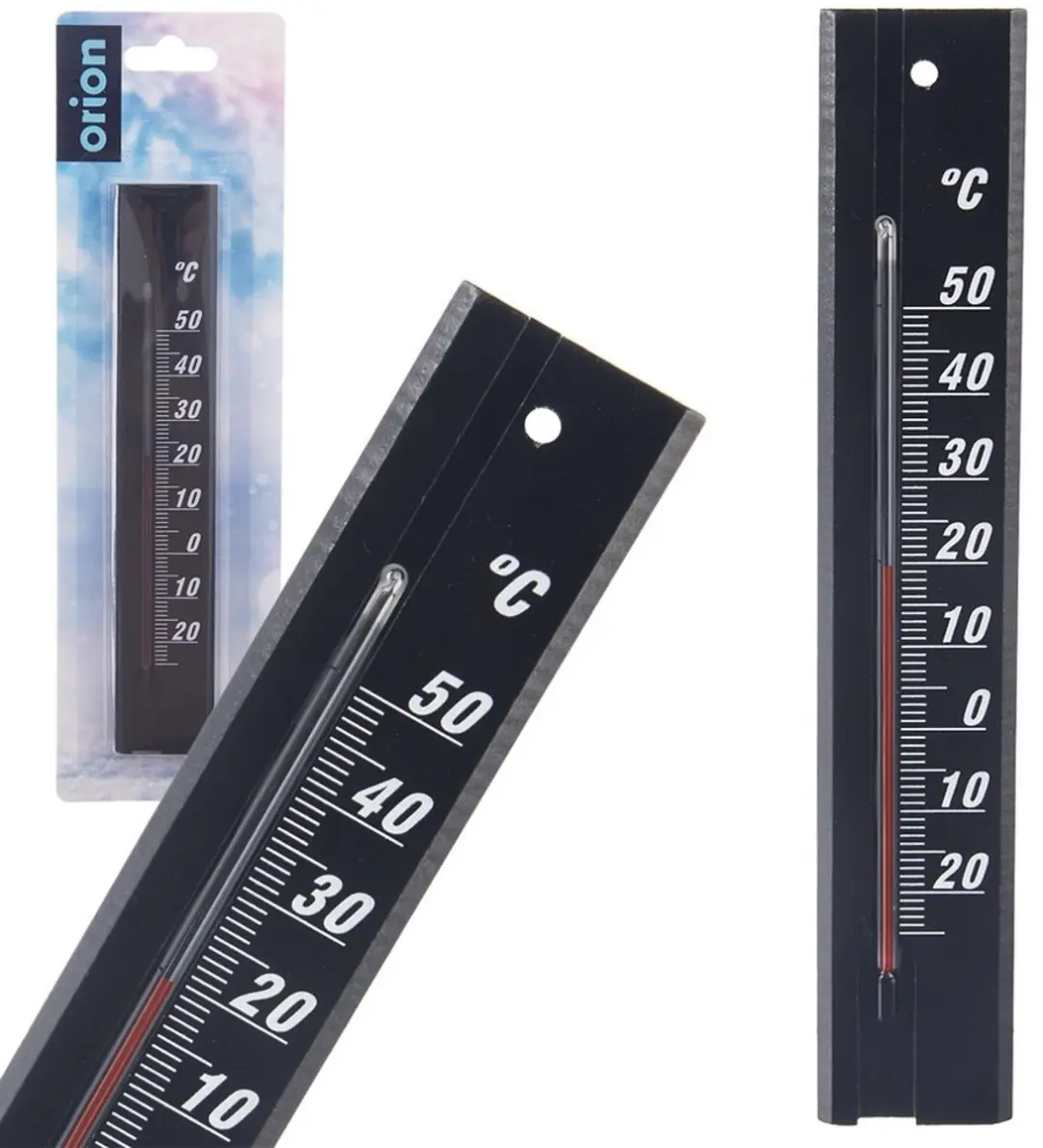 Orion Buitenthermometer Hout Zwart 20cm