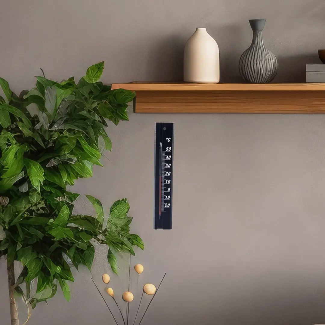 Orion Buitenthermometer Hout Zwart 20cm