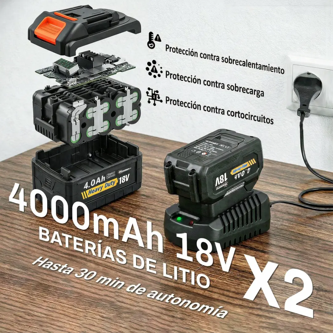 ECTEATOY Accu Bladblazer 36V 1000W - 3 Snelheden - Lichtgrijs