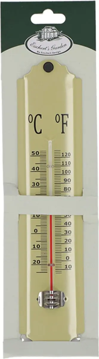 Esschert Design Thermometer 30x7cm - Ivoorwit