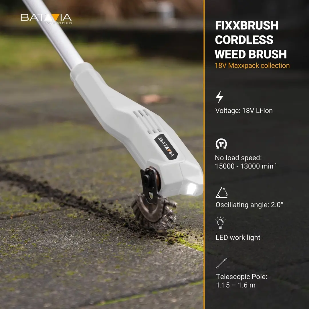 Batavia 18V Fixxbrush Accu Onkruidborstel - 4.0Ah - Incl. snellader
