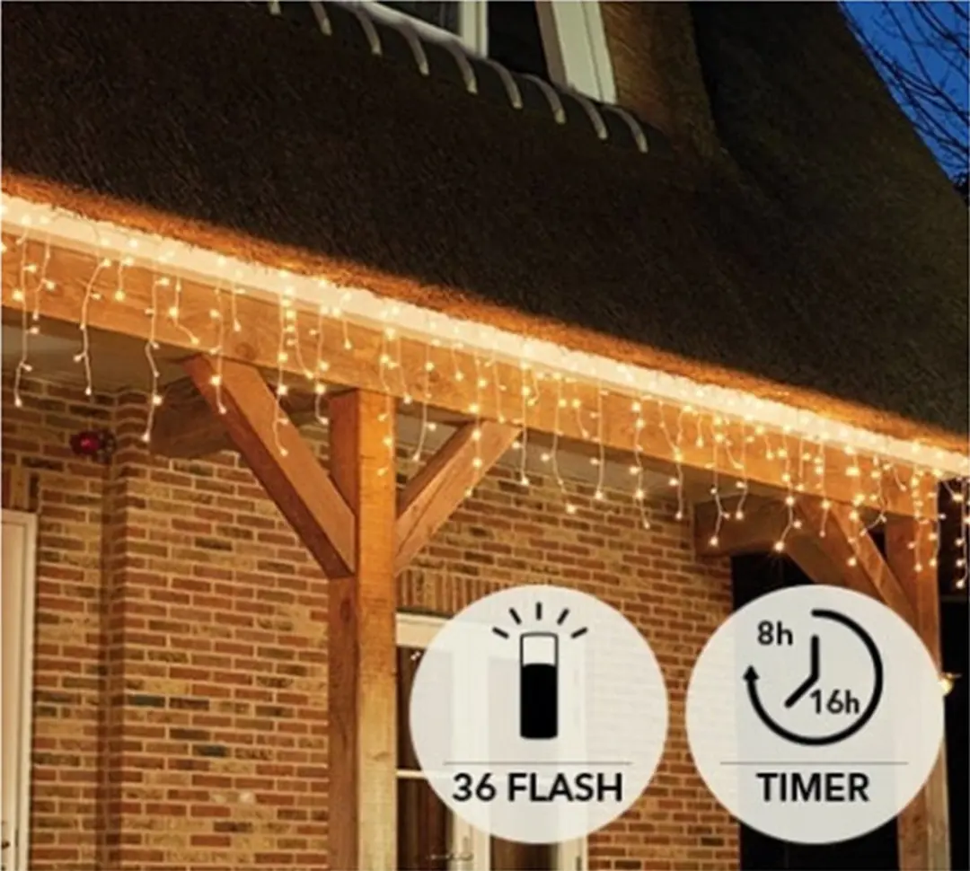 Anna's Collection IJspegels 360 LED - Warm Wit - 720x60cm