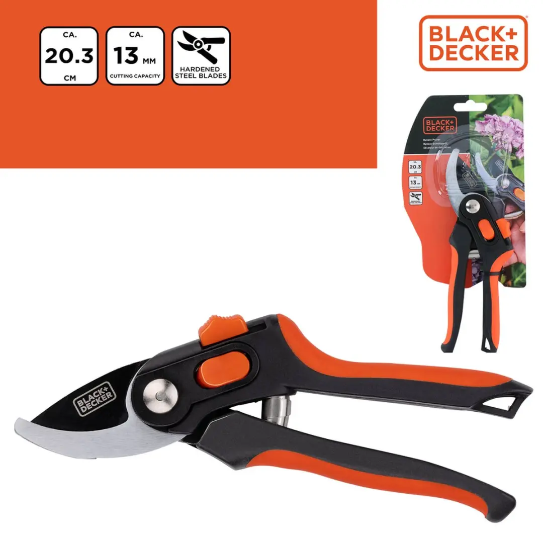 BLACK+DECKER Tuinschaar 20,3cm - Gehard staal - 13mm