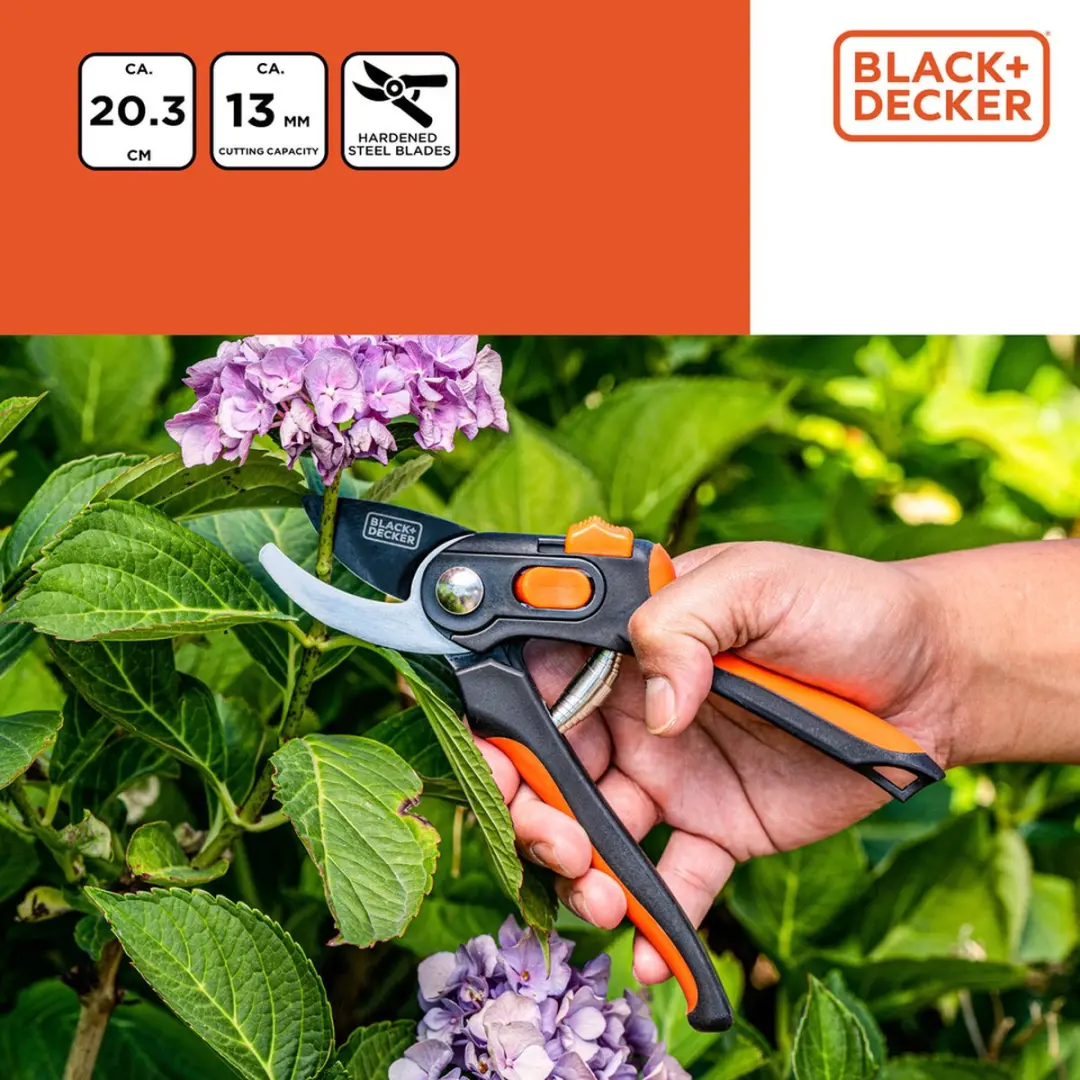 BLACK+DECKER Tuinschaar 20,3cm - Gehard staal - 13mm