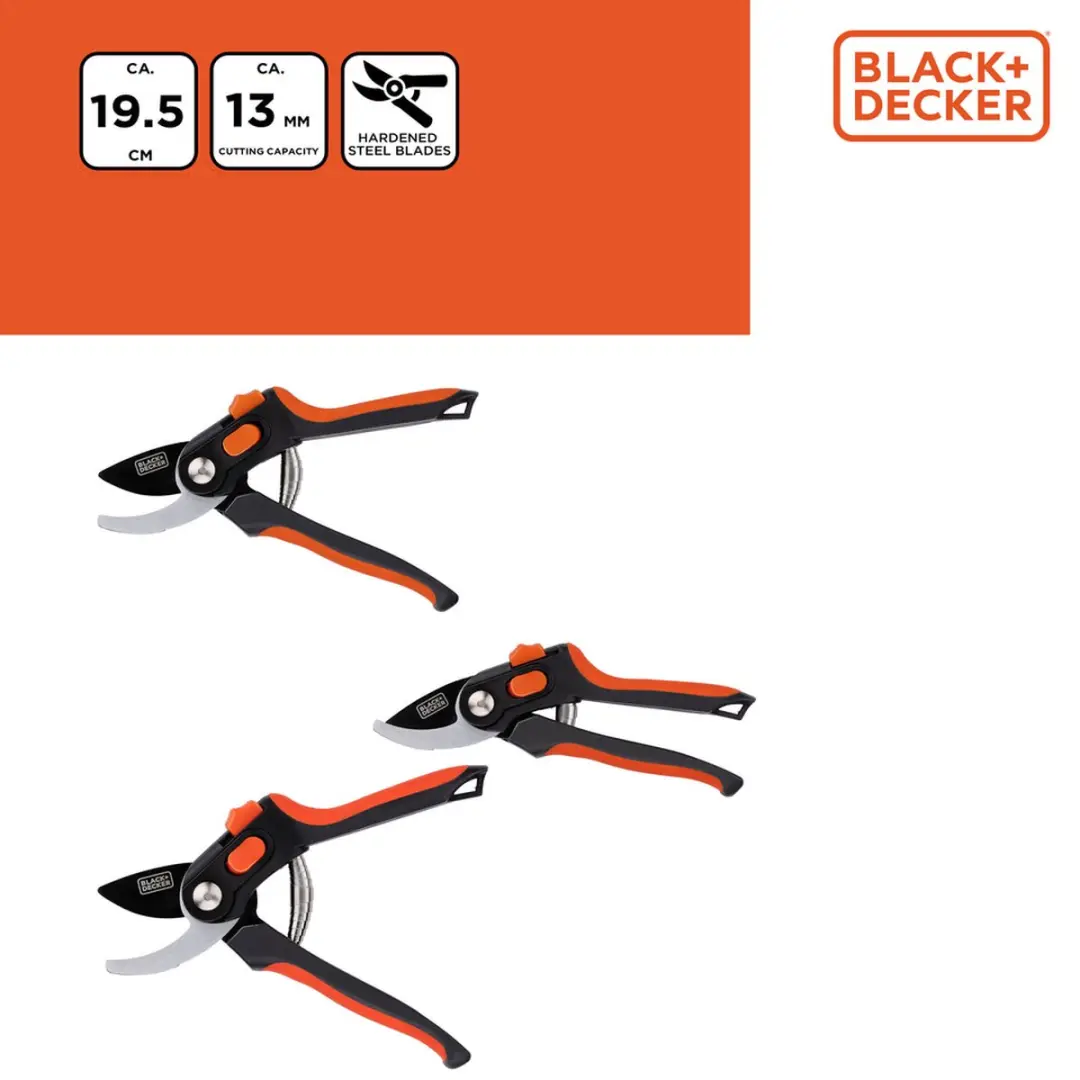 BLACK+DECKER Tuinschaar 20,3cm - Gehard staal - 13mm