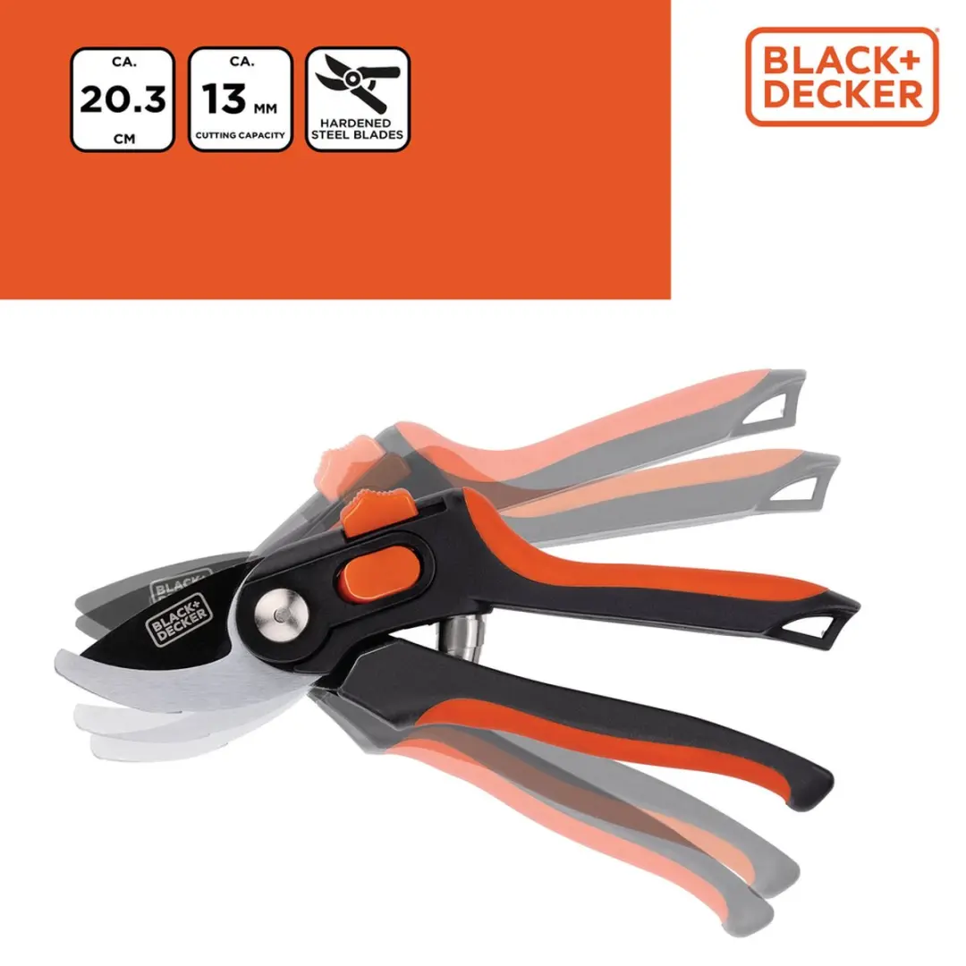 BLACK+DECKER Tuinschaar 20,3cm - Gehard staal - 13mm