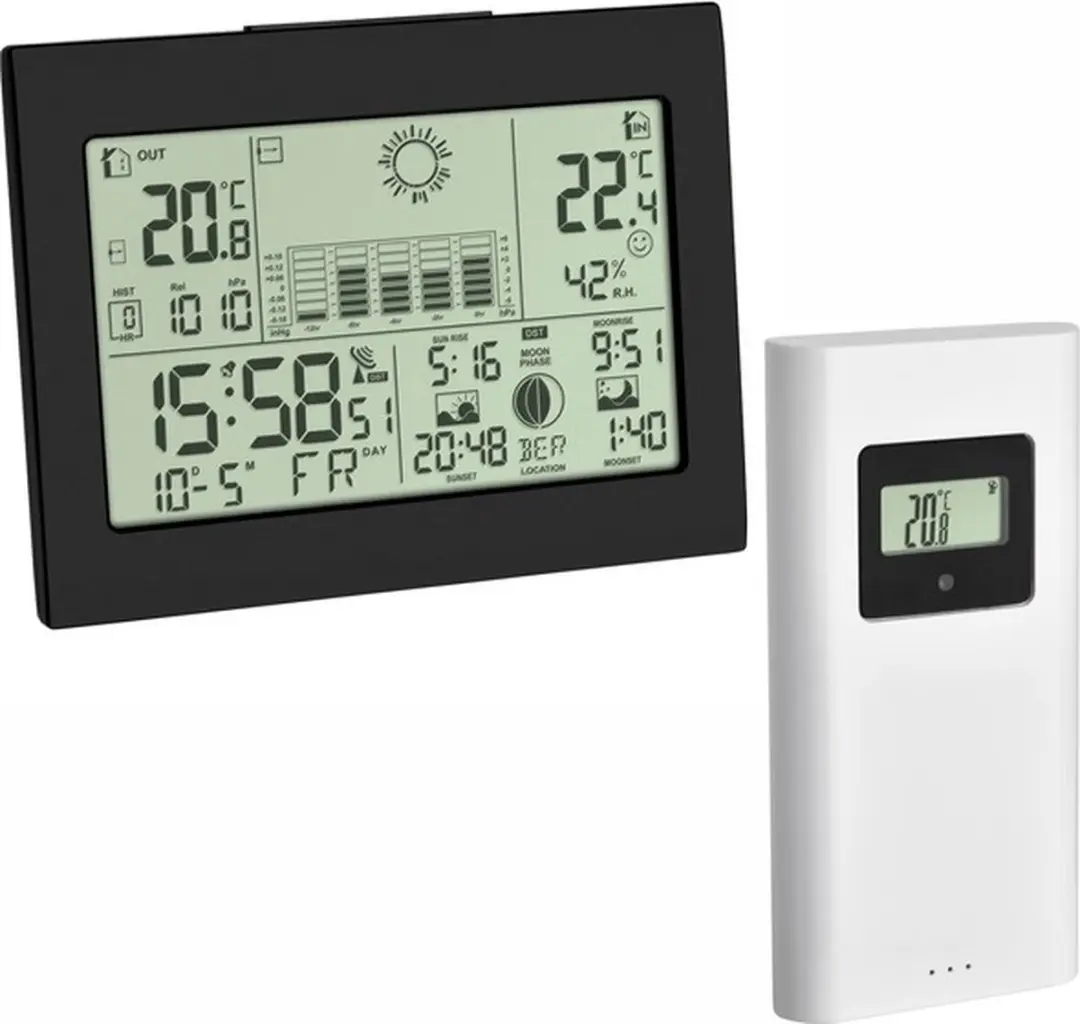 TFA Dostmann Horizon 35.1155 Draadloos Weerstation - 3 Sensoren - Zwart