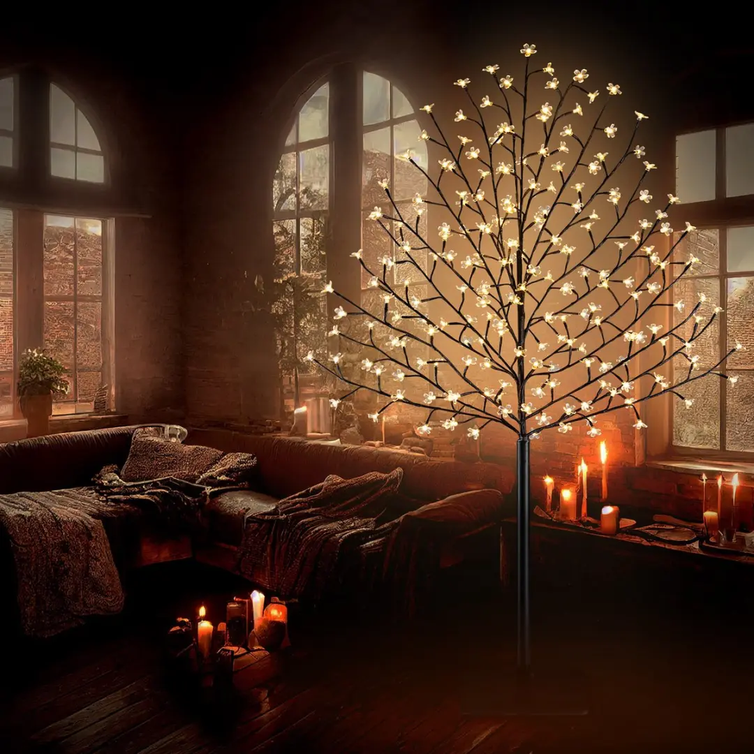 Monzana Kerstverlichting 2x Kersenbloesemboom 220cm - Warm wit