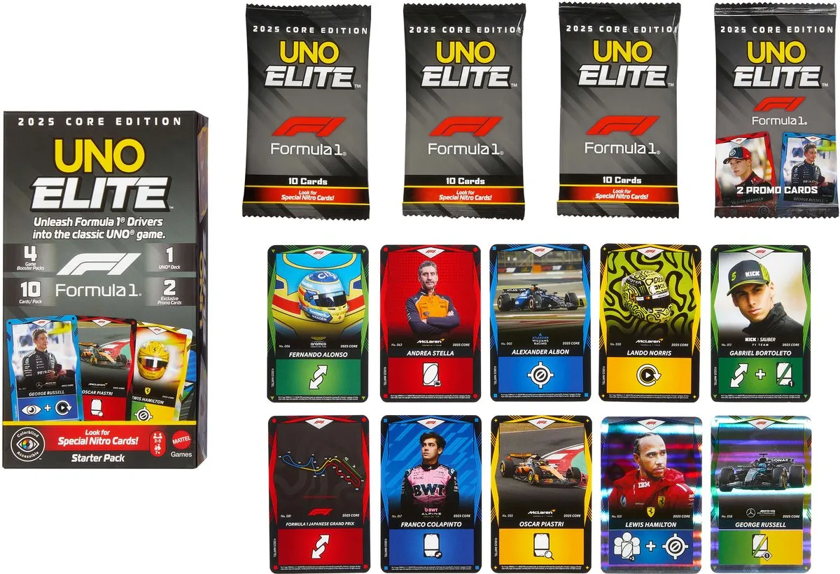 Mattel UNO Elite Formula 1 2025 Core Edition Starter Pack - 2-6 Spelers