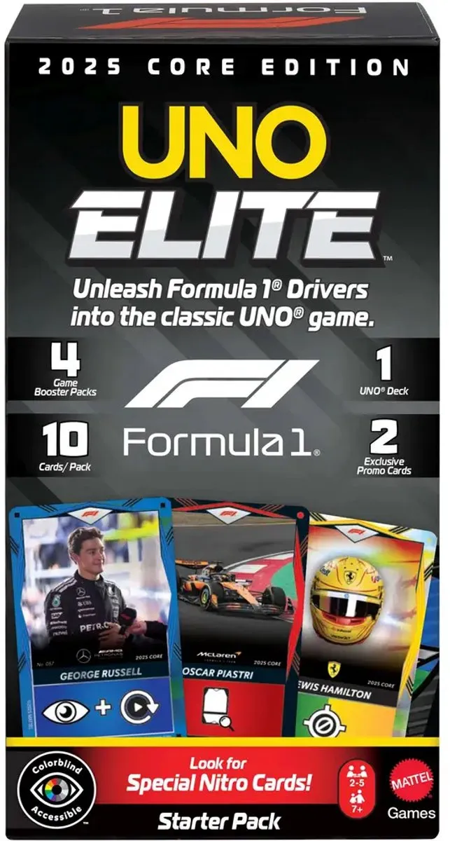 Mattel UNO Elite Formula 1 2025 Core Edition Starter Pack