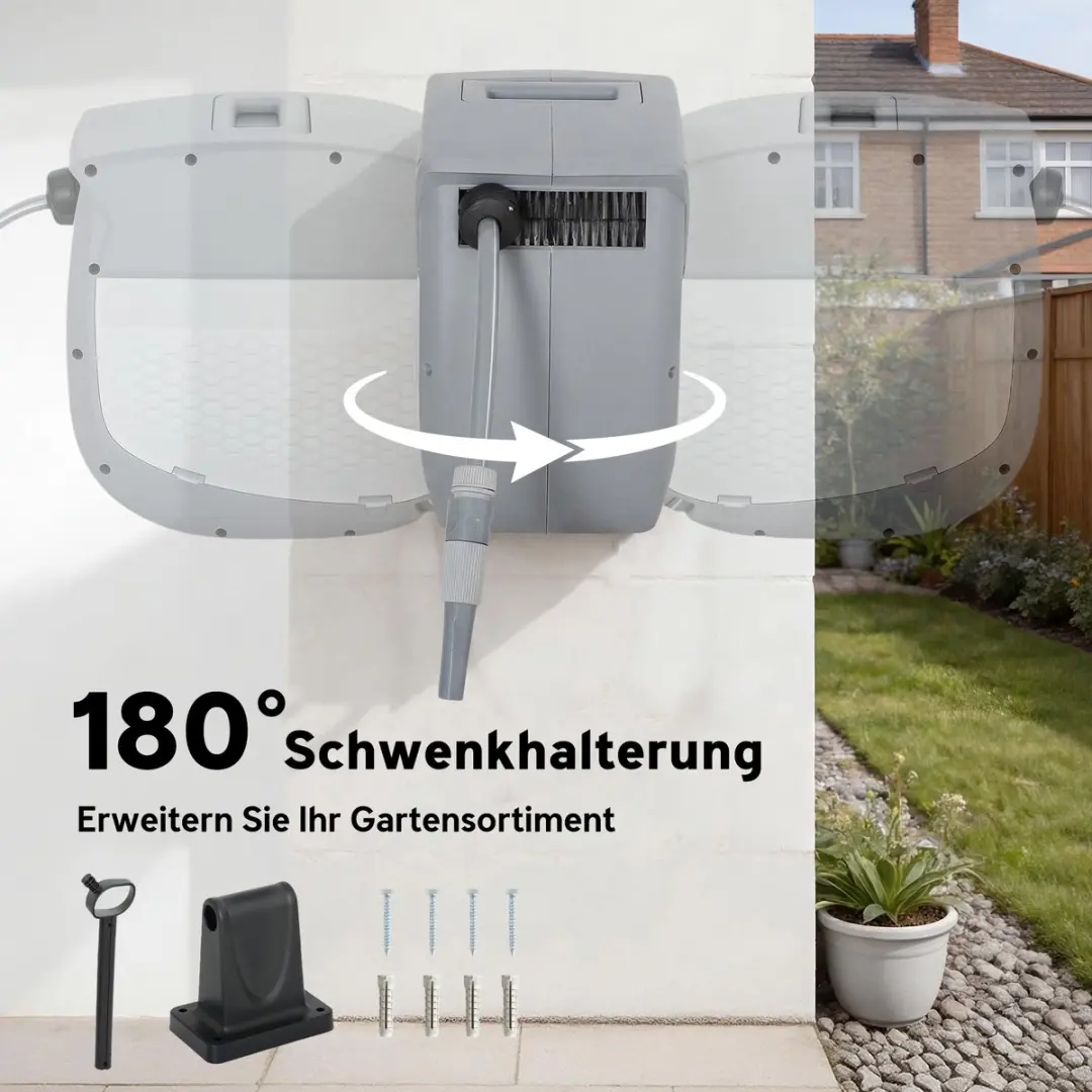 Outsunny Slanghaspel 30m - Grijs