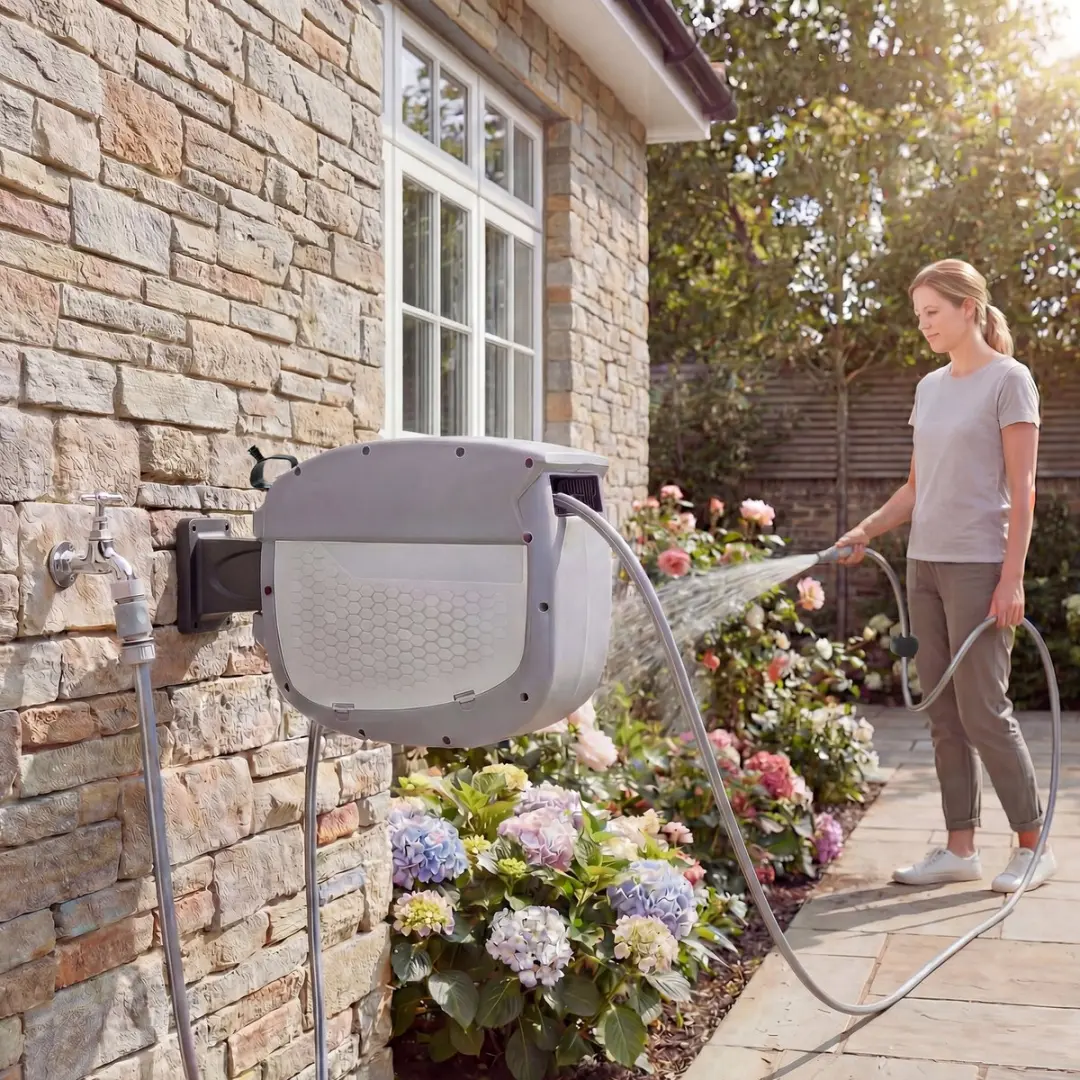 Outsunny Slanghaspel 30m - Grijs