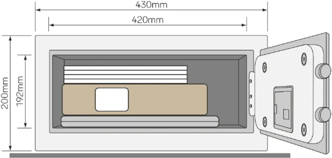 Yale Elektronische Laptopkluis DB2 - 24L - Zwart - afbeelding 6 van 6