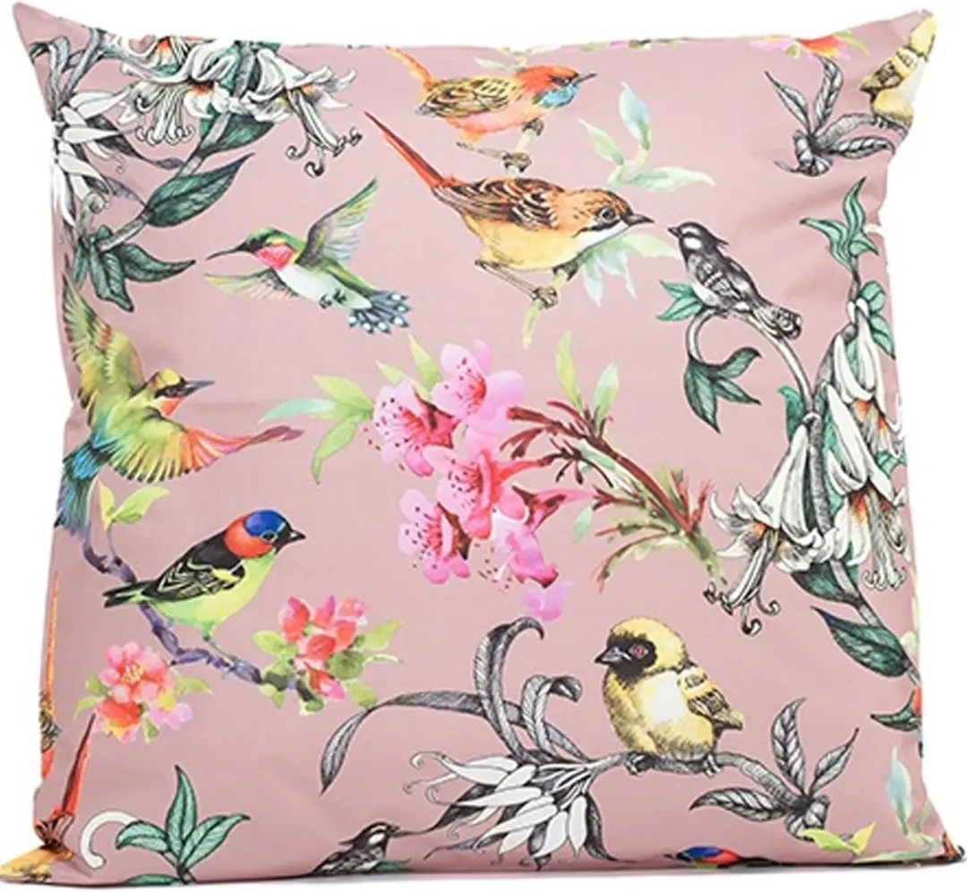 Anna's Collection Buitenkussen Bloem 60x60cm - 3 Stuks - Oudroze