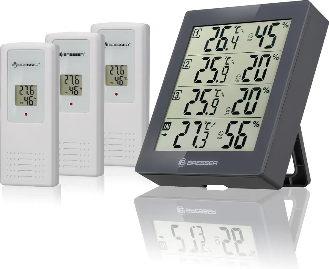 Bresser Temeo Hygro Quadro Weerstation - 4-delig - Grijs - afbeelding 6 van 6