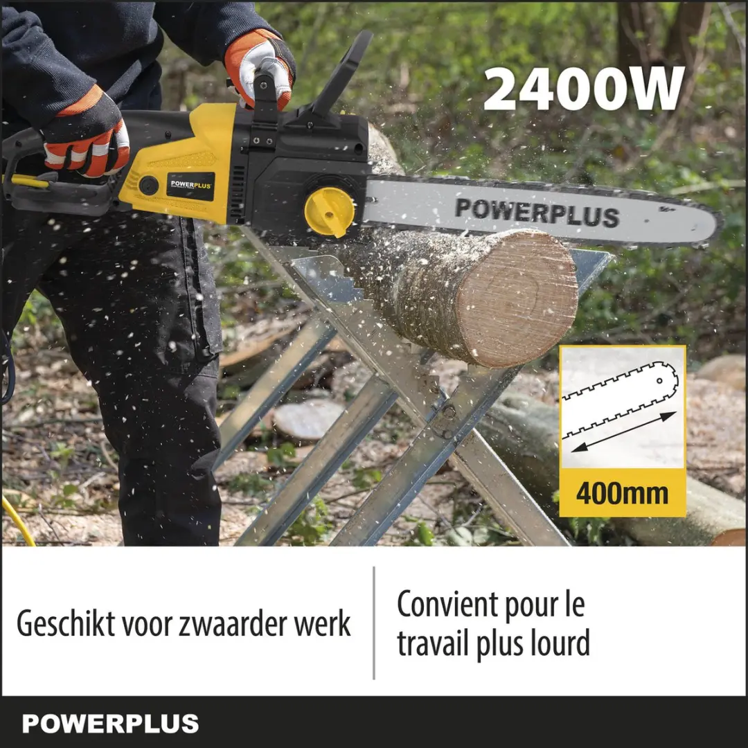 Powerplus POWXG1009 Elektrische Kettingzaag 2400W - 40cm Zaagblad
