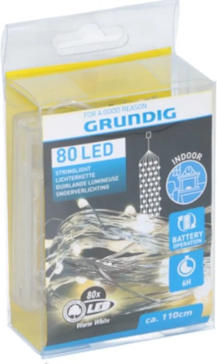 Grundig Kerstverlichting LED 1,1m Rubber 80 Led