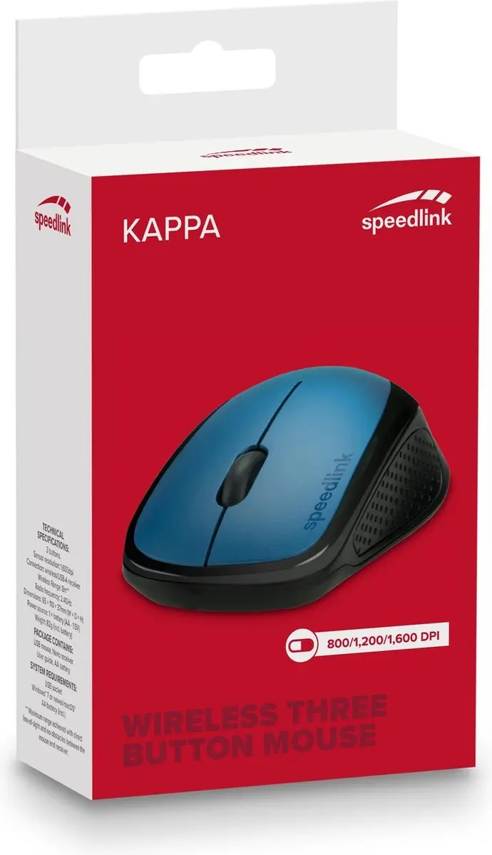 Speedlink Kappa Wireless USB Muis - Blauw
