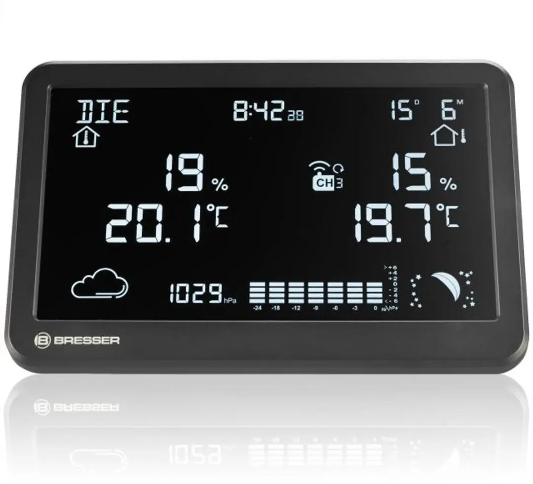 Bresser MeteoTemp TBH Weerstation - Draadloos - Zwart