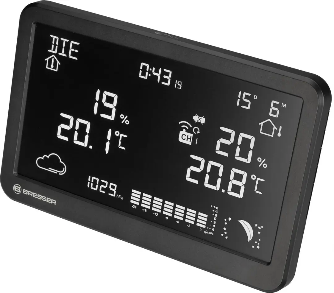 Bresser MeteoTemp TBH Weerstation - Draadloos - Zwart