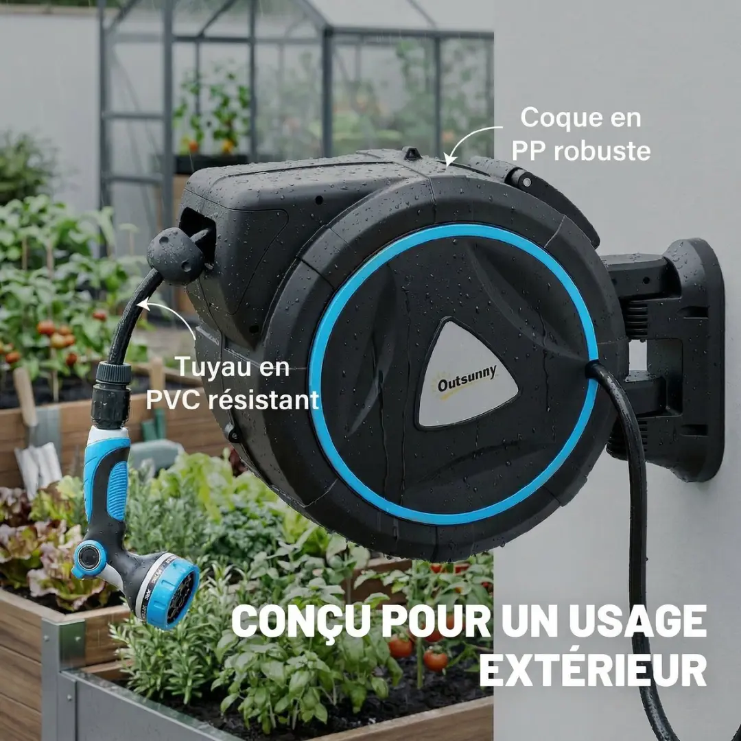 Outsunny Slanghaspel 23m - Blauw - afbeelding 6 van 6