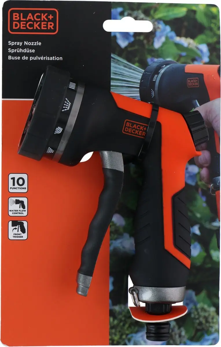 BLACK+DECKER Sproeikop 10 Standen - Universeel - Zwart/ Oranje