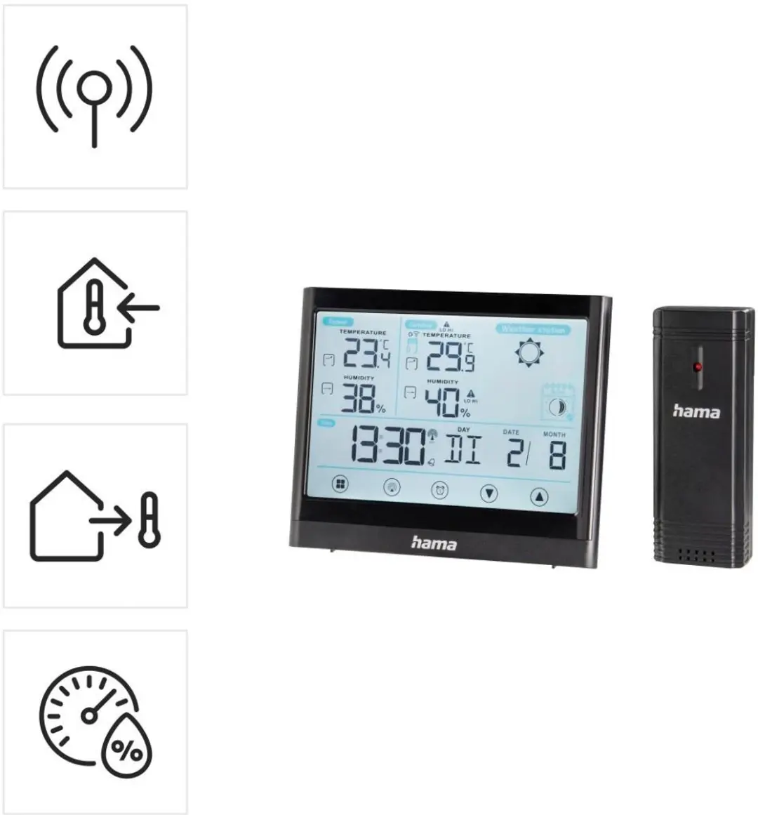Hama Weerstation Full Touch - Zwart