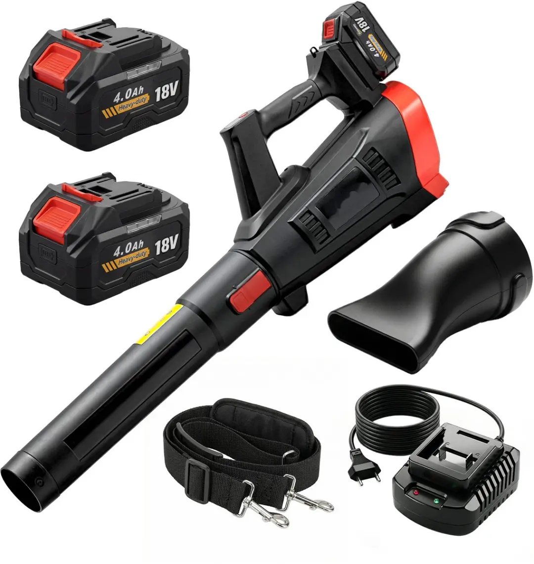 ECTEATOY Accu Bladblazer 18V - 600W - 2x 4.0Ah Accu - Zwart