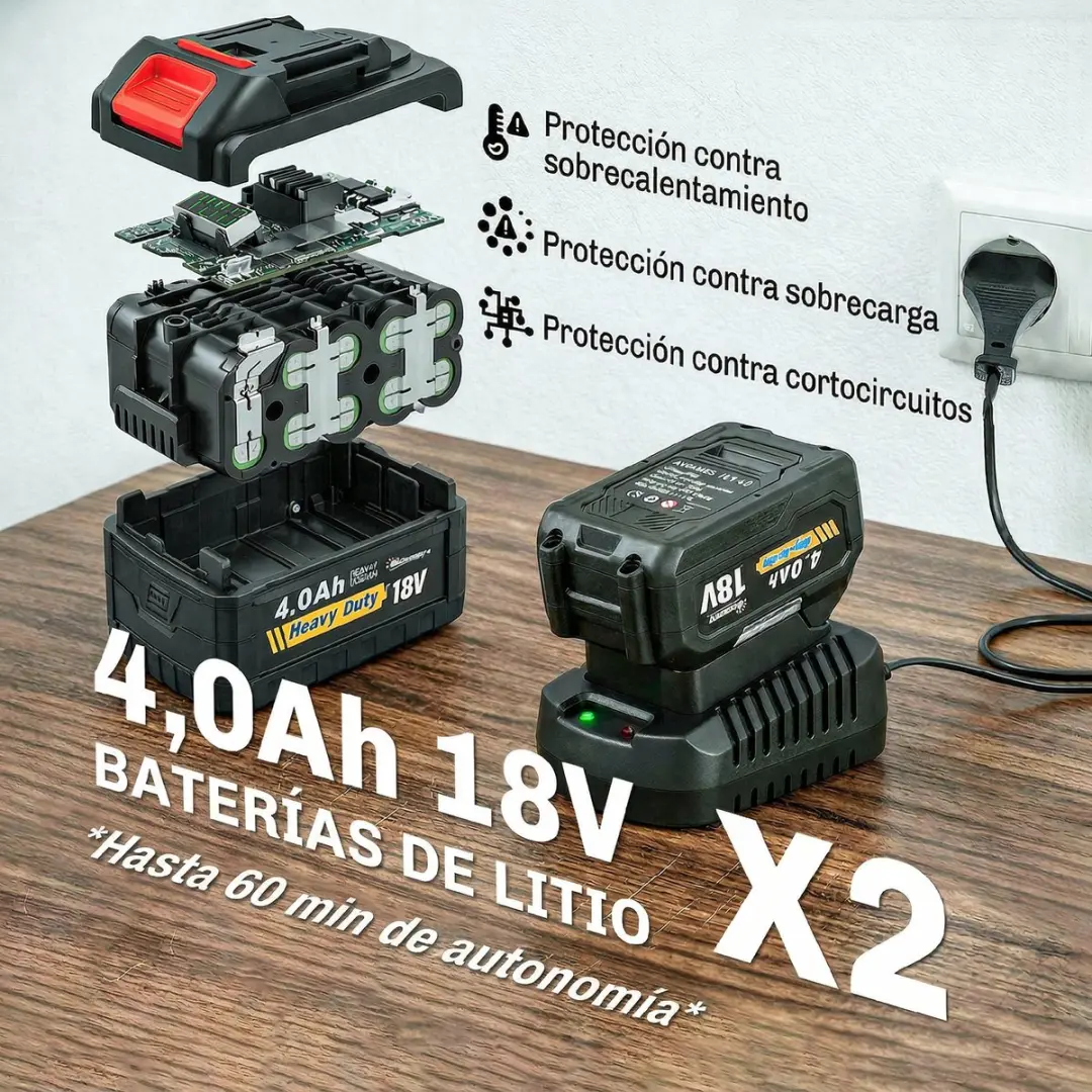 ECTEATOY Accu Bladblazer 18V - 600W - 2x 4.0Ah Accu - Zwart